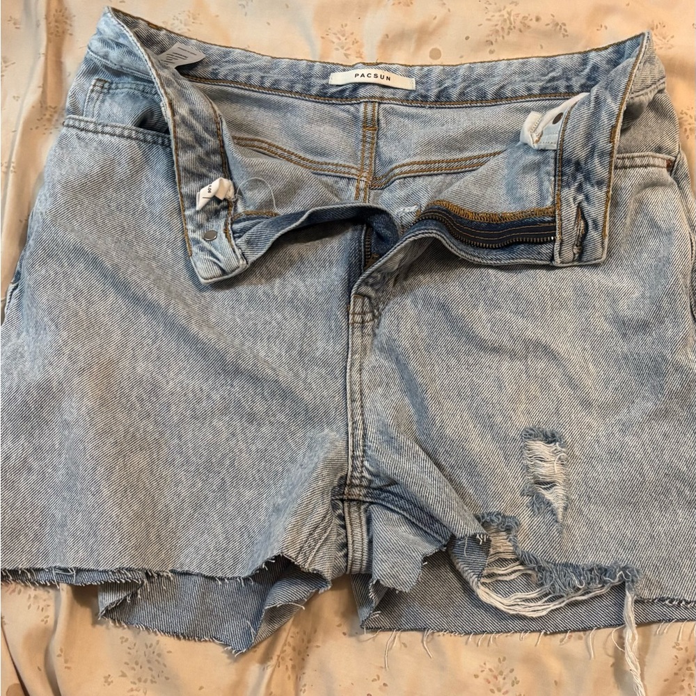 PacSun Blue Distressed Jean Shorts